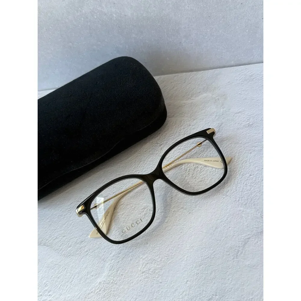 NEW Gucci GG0512O Square Eyeglasses Frames in Black Gold